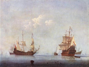  barco - Paisaje marino marino Willem van de Velde el Joven barco paisaje marino